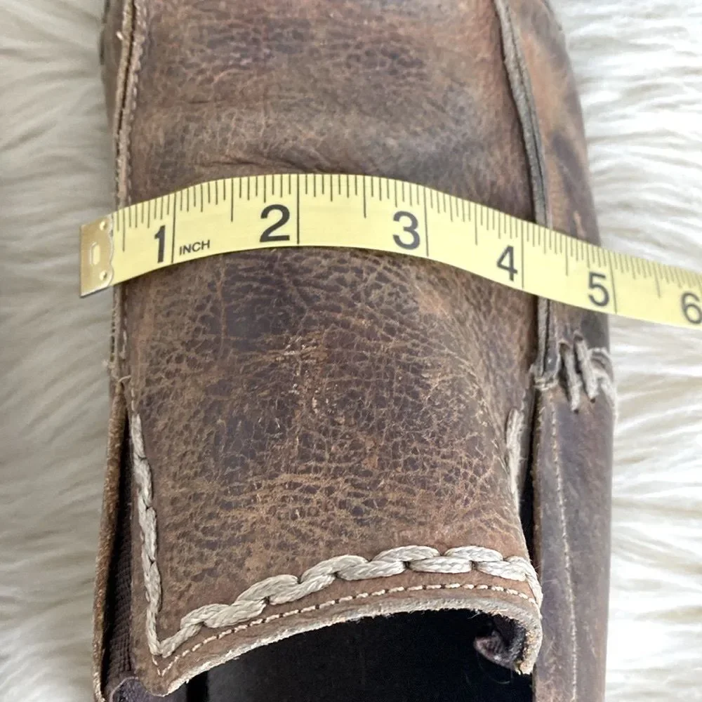 Bed Stu Men's Brown Leather Slip-On Loafers Distressed Rugged Look sz 12.5